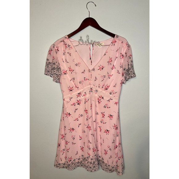 Miami Size L Pink Floral Dress - Picture 1 of 6